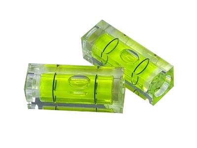 Square bubble level vial